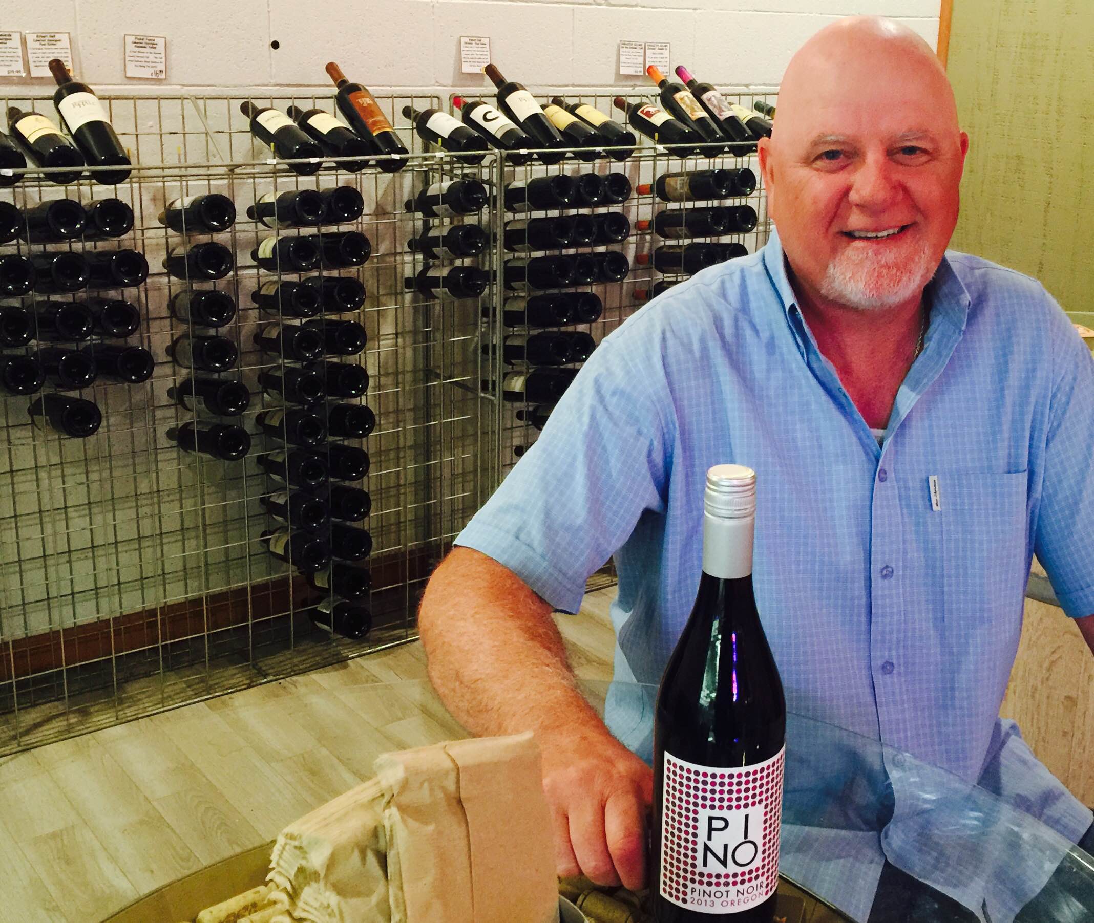 Ron Badaglia in his wine tasting room.